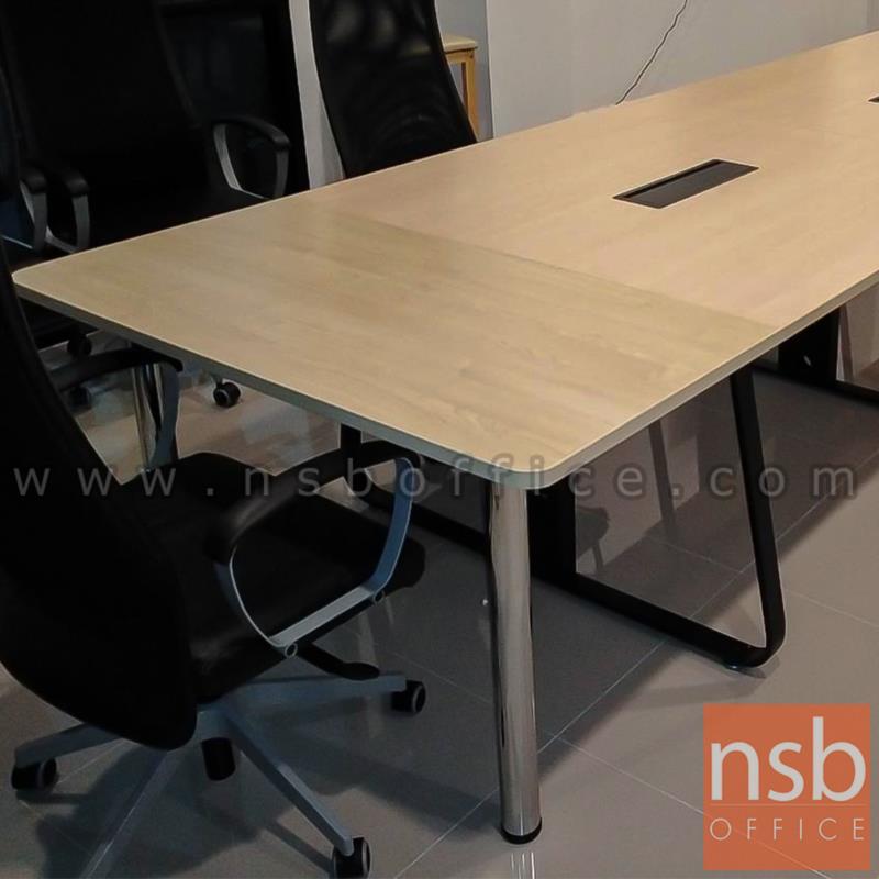 โต๊ะอเนกประสงค์สี่เหลี่ยม เชื่อมต่อหัวโต๊ะ   ขากลมโครเมียม