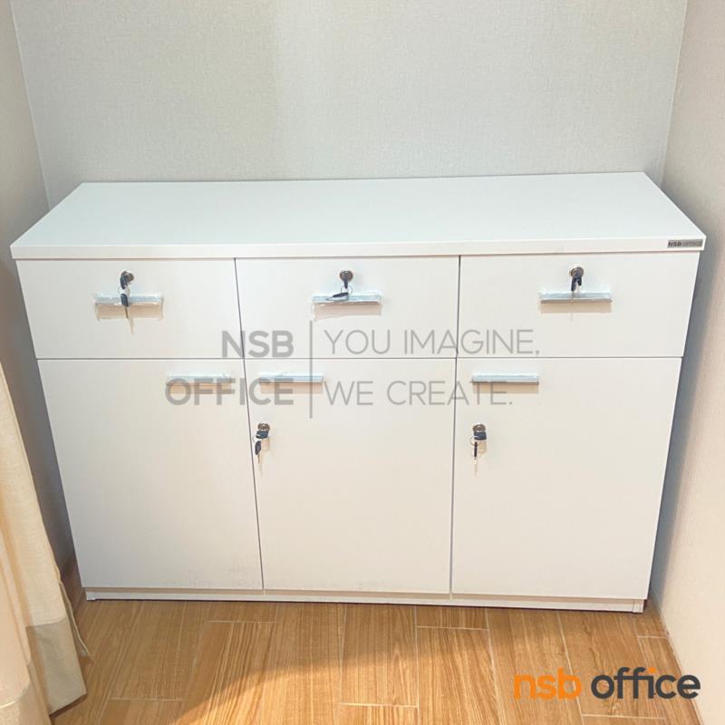 ตู้เอกสาร 3 บานเปิด 3 ลิ้นชัก รุ่น Mystery (มิสเทอรี่) สูง 85H cm.  เมลามีน