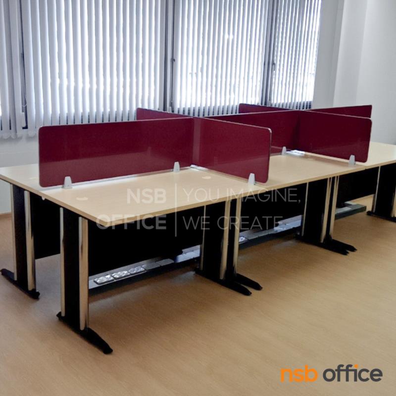 มินิสกรีนหุ้มผ้า รุ่น MN-038 สูง 36 cm พร้อมตัวจับอลูมิเนียมสีเทาเมทัลลิค แบบเจาะท็อปโต๊ะ