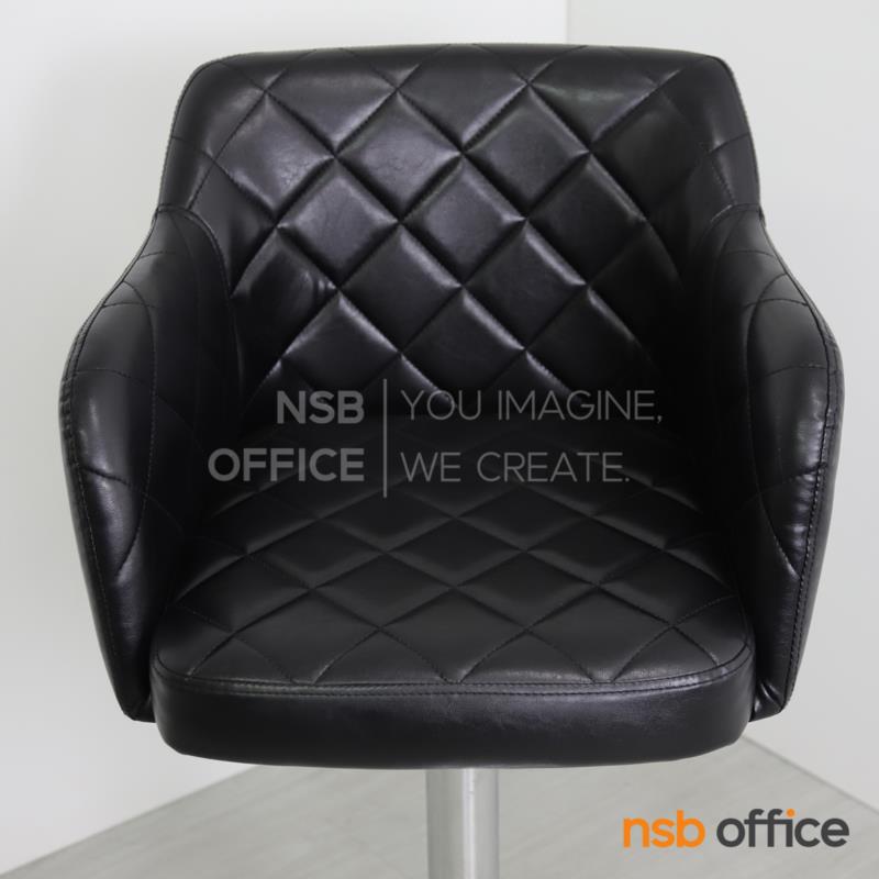 เก้าอี้บาร์สูงหนัง PU BY-CAST รุ่น BHS-5771 ขนาด 56W cm. โช๊คแก๊ส ขาโครเมี่ยมฐานจานกลม