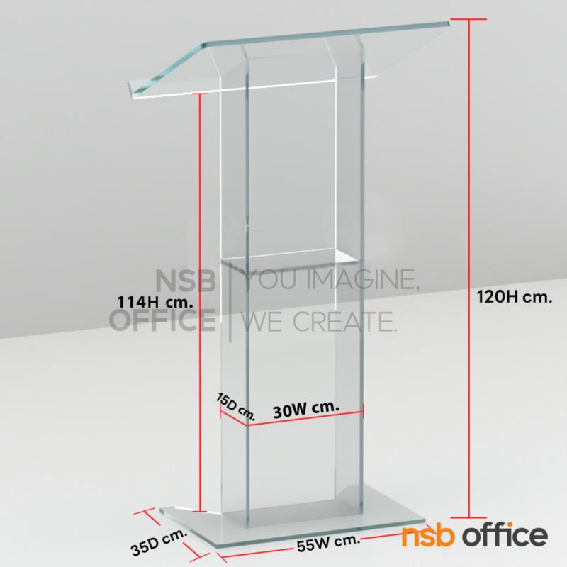 โพเดียมอะคริลิคทรงขาตรง รุ่น Zona (โซนา)  อะคริลิคใสล้วน