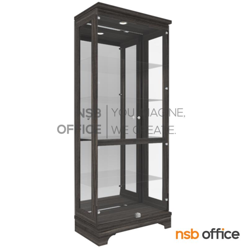 G06A046:ตู้โชว์กระจกดาวน์ไลท์ 2 บานเปิด  ขนาด 80W cm. (รุ่นพิเศษไฟ LED) 