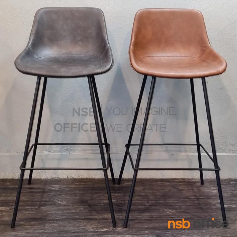 เก้าอี้บาร์สูงหุ้มหนังเทียม รุ่น Jami (จามิ)  โครงขาเหล็ก