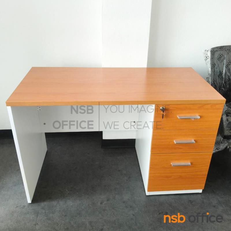 โต๊ะทำงาน 3 ลิ้นชักถึงพื้น รุ่น Cletus (เคลตัส)  เมลามีน