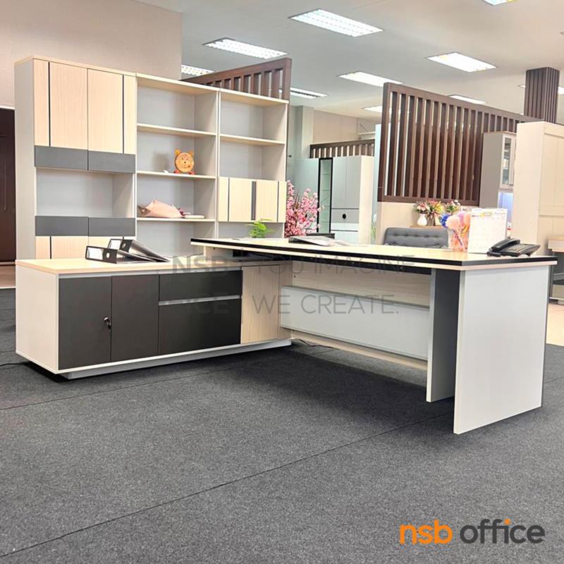 โต๊ะผู้บริหาร รุ่น Jona (โจนา) ขนาด 240W cm. พร้อมตู้ข้าง 