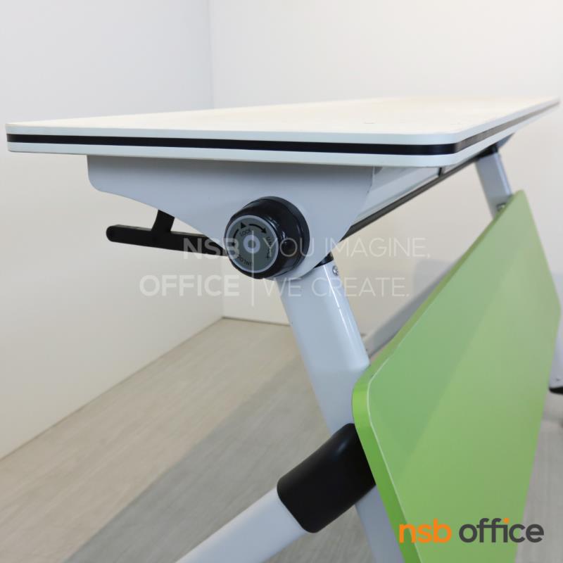 โต๊ะสัมมนาเล็ก มีบังตา พับได้ล้อเลื่อน รุ่น BRINE ขนาด 120W*40D cm. 