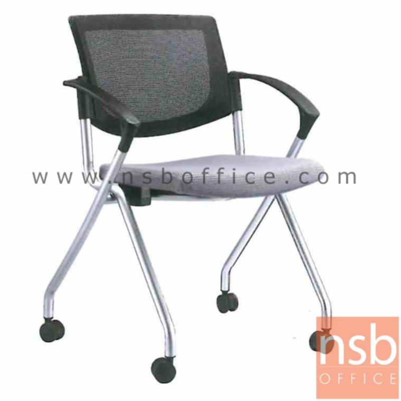 B28A082:เก้าอี้สัมมนาหลังเน็ต รุ่น Waldorf (วอลดอร์ฟ)  ขาเหล็กพ่นสีบรอนซ์