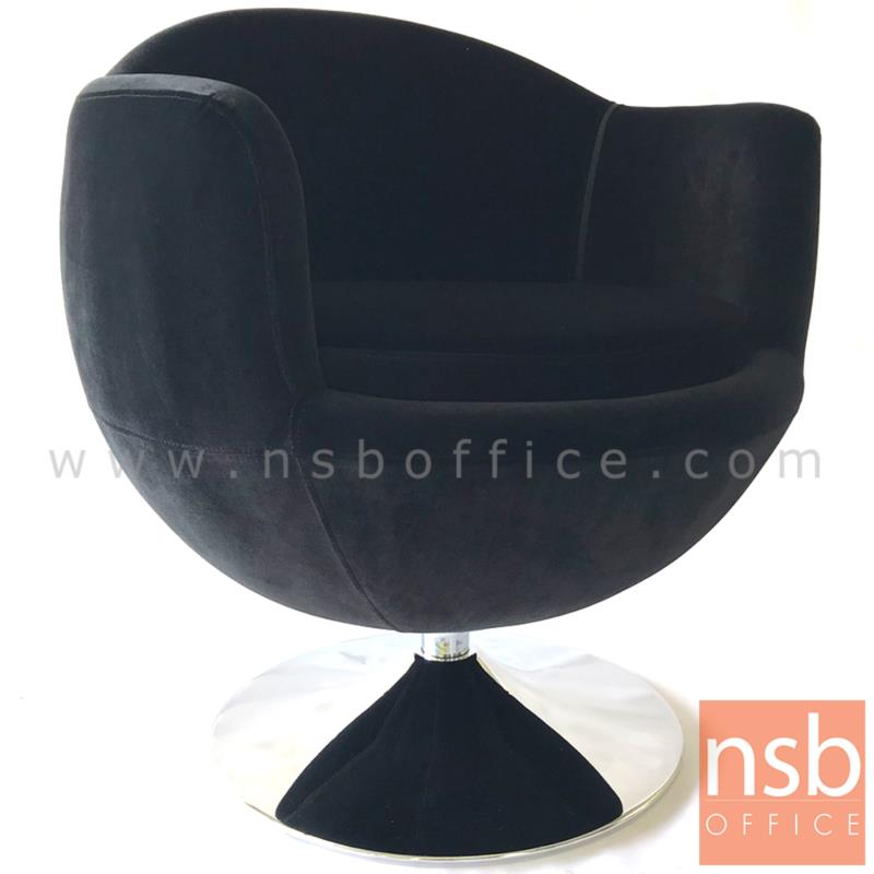 B15A047:เก้าอี้โมเดิร์นหุ้มผ้า รุ่น velvet (เวลเวท)  โครงขาจานเหล็กชุบโครเมี่ยม