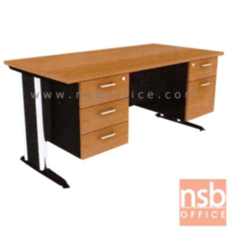 A10A041:โต๊ะทำงาน 5 ลิ้นชักข้าง รุ่น Dempsey (เดมป์ซีย์) ขนาด 150W ,165W cm.  เมลามีน