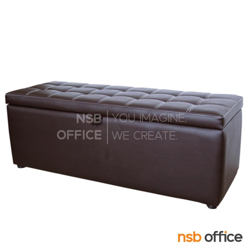 โซฟาสตูลหนังเทียม รุ่น MacManus (แมกมานัส) ขนาด 90W, 120W cm. เก็บของได้ โครงไม้