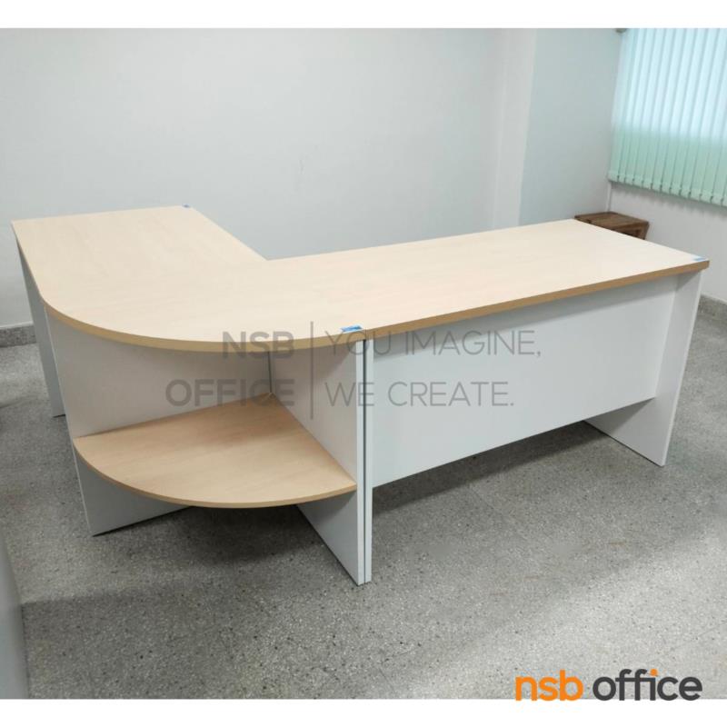 โต๊ะทำงานตัวแอลชุด 3 ชิ้น รุ่น Timberlake (ทิมเบอร์เลก) ขนาด 180W1*140W2 cm. เมลามีน