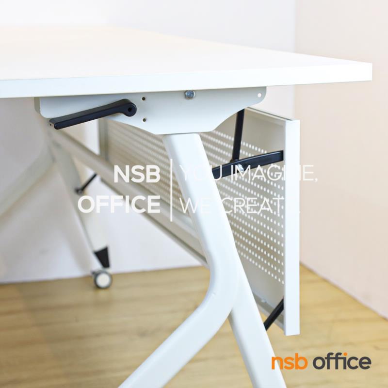 โต๊ะประชุมพับเก็บได้ล้อเลื่อน รุ่น Tonkin (ทอนคิน)  แผ่นบังตาเหล็ก ล้อล็อกได้