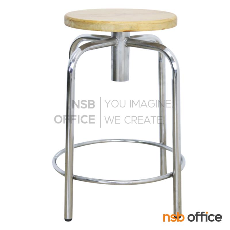 B09A137:เก้าอี้บาร์สตูลหน้าไม้ที่นั่งกลม รุ่น Amburlee (เอมเบอร์ลี่) โครงเหล็ก  