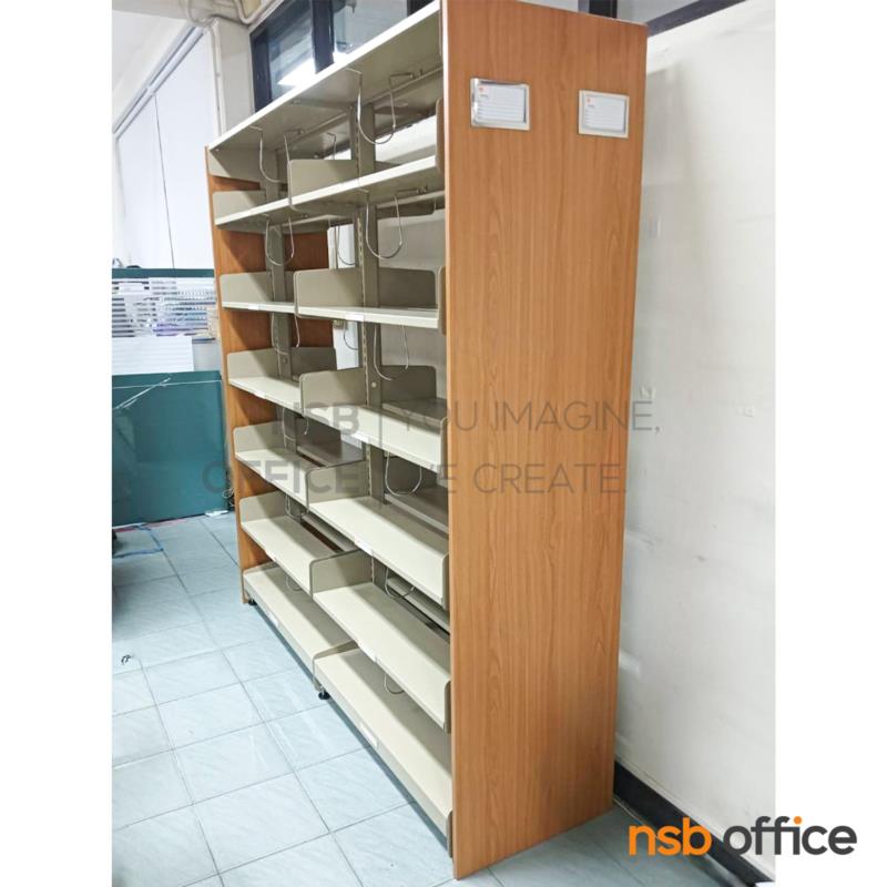 ชั้นห้องสมุด 6 ชั้น  รุ่น TY-SS713 ขนาด 96.2W ,187W ,280W*196.5H cm. พร้อมแผ่นไม้ปิดข้าง