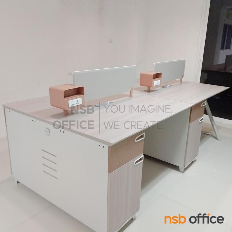 โต๊ะทำงานกลุ่ม  รุ่น Odile (โอดีล) ขนาด 2 และ 4 ที่นั่ง  พร้อมมินิสกรีนและตู้เก็บของ