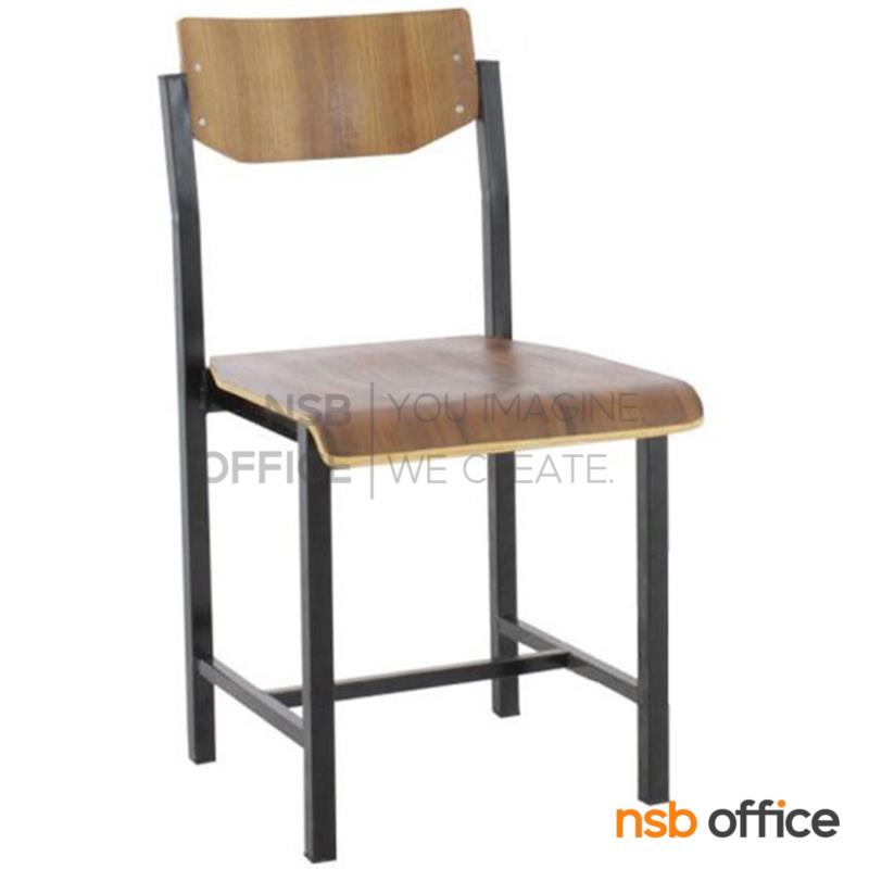 A17A009:เก้าอี้นักเรียน     ขอบหน้าโค้ง โครงเหล็กพ่นดำ