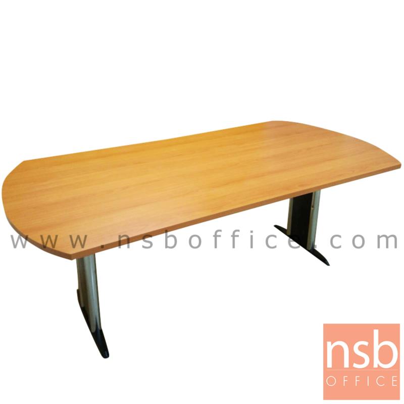 โต๊ะประชุมทรงเหลี่ยมหัวโค้ง รุ่น Irena (ไอรีน่า) ขนาด 180W, 200W, 240W cm.  พร้อมระบบคานเหล็ก ขาเหล็กตัวไอ