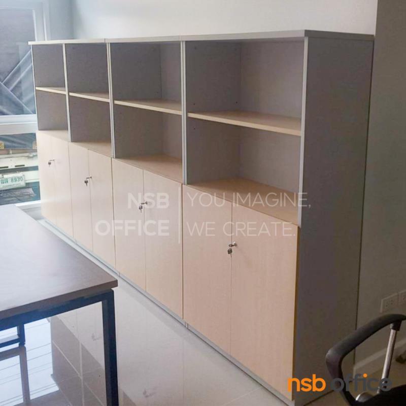 ตู้เอกสาร บนโล่ง ล่างบานเปิดทึบ  รุ่น EP-006 สูง 160 cm.  เมลามีน บานเพ่