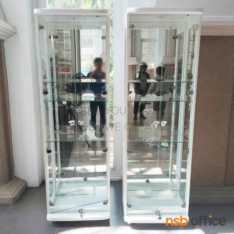 ตู้โชว์กระจกดาวน์ไลท์สูง 190 ซม. รุ่น Walden (วอลเดน) มีไฟในตัว (หลังกระจกเงา)   