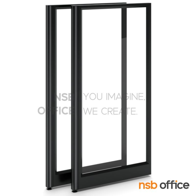 P01A069:พาร์ทิชั่นแบบกระจกใสล้วนทั้งแผง P-01 NSB สูง 160 ซม. พร้อมเสาเริ่ม มีกล่องร้อยสายไฟ