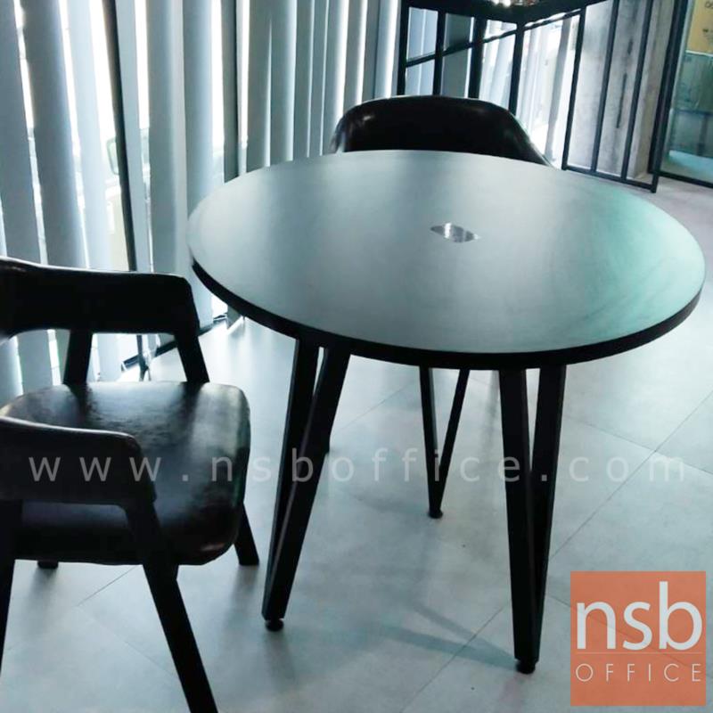 โต๊ะกลมหน้าเมลามีน Di80 cm รุ่น Springfield (สปริงฟีลด์)   ขาเหล็กทรงสามเหลี่ยม