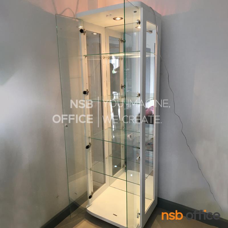 ตู้โชว์กระจกดาวน์ไลท์สูง 190 ซม. รุ่น Walden (วอลเดน) มีไฟในตัว (หลังกระจกเงา)   