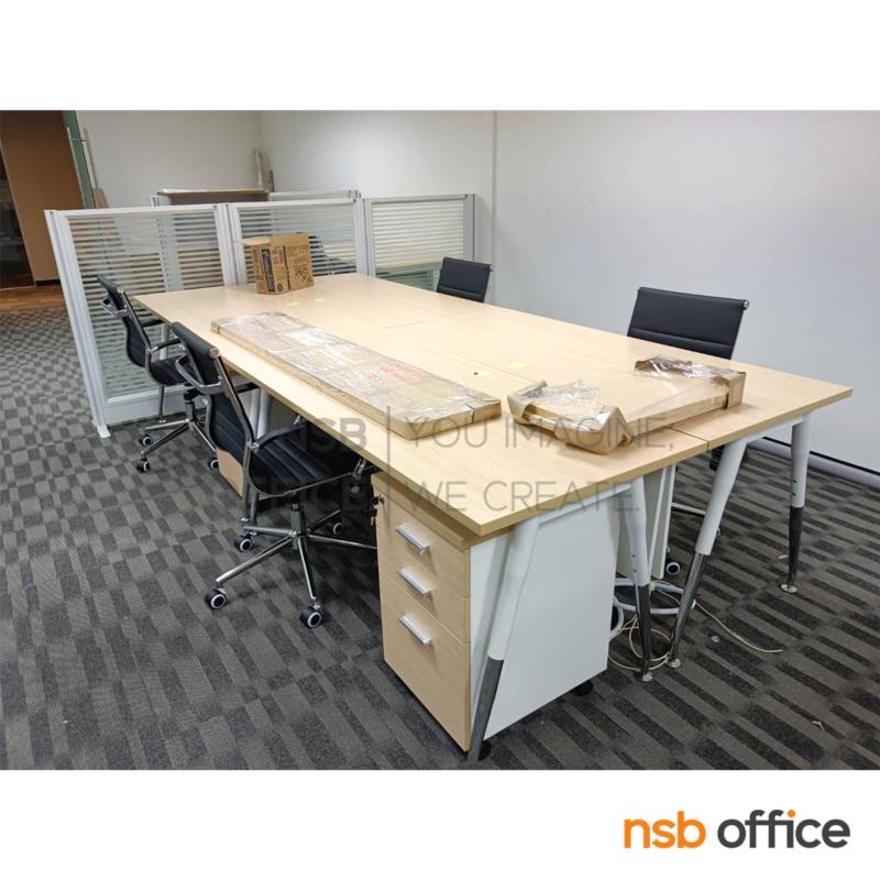 โต๊ะทำงานพร้อมลิ้นชักไม้ล้อเลื่อน รุ่น Plantnery (แพลนเนอรี่) ขนาด 120W cm. มีบังตา ขาเหล็ก 