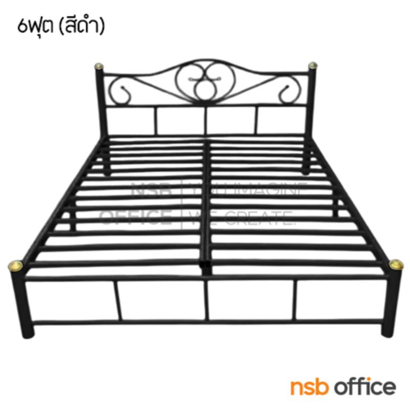 G11A016:เตียงเหล็ก 6 ฟุต รุ่นมาตรฐาน หนา 0.7 mm. ขนาด 182.88W* 200D* 33H cm (ลายบัว)