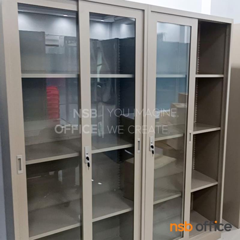 ตู้เอกสารเหล็ก บานเลื่อนกระจก รุ่น Romano (โรมาโน) ขนาด 91.7W*45.7D cm กุญแจล็อก