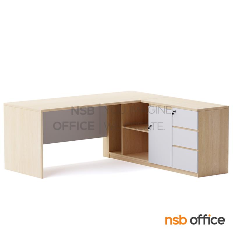 A30A107:โต๊ะผู้บริหารตัวแอล รุ่น Verris (เวอร์ริส) ขนาด 180W cm.  พร้อมตู้ข้าง