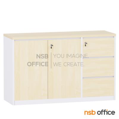 ตู้เอกสาร 2 บานเปิด 3 ลิ้นชักข้าง รุ่น FD-NSB สูง 75 ,80 ,85 cm.  เมลามีน บานเพ่