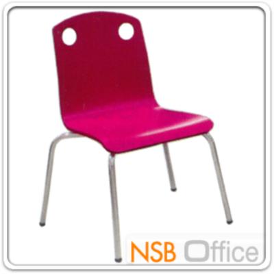(ยกเลิก) เก้าอี้ไม้วีเนียร์ดัด สีสดใส รุ่น IT-YALA-6 ขาเหล็กชุบโครเมี่ยม 