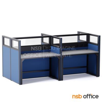 โต๊ะทำงานกลุ่ม รุ่น Noventia (โนเวนเทีย) 4, 6 และ 8 ที่นั่ง พร้อมพาร์ทิชั่นกระจกใส รางไฟตรงกลาง