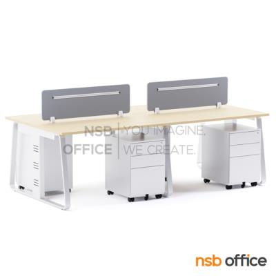 ชุดโต๊ะทำงานกลุ่ม รุ่น Lenke (เล็งเก้ ) 4 และ 6 ที่นั่ง พร้อมตู้ลิ้นชักเหล็กล้อเลื่อน และมินิสกรีนหุ้มผ้า