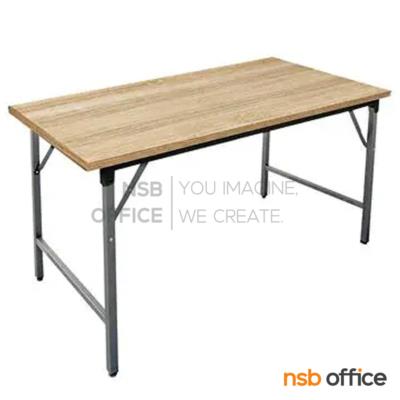 โต๊ะพับหน้าเมลามีน รุ่น Gomen (โกเมน) ขนาด 80W ,120W cm.  ขาเหล็กพ่นเกล็ดเงิน 