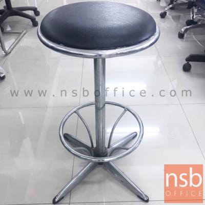 เก้าอี้บาร์ที่นั่งหนังเทียม รุ่น NSB-CHAIR36 ขนาด 34Di*67H cm. โครงเหล็กชุบโครเมี่ยม (ขายแล้ว)
