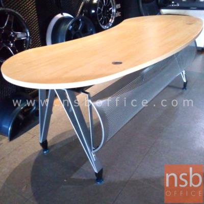 โต๊ะผู้บริหารทรงรูปถั่ว  รุ่น Chetwin (เชดวิน) ขนาด 200W cm. พร้อมบังตาเหล็กโค้ง ขาเหล็ก (ยกเลิก)