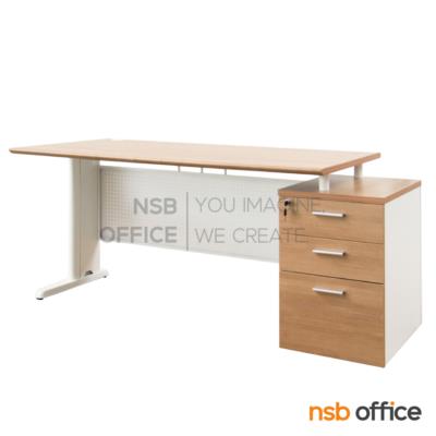 โต๊ะทำงาน 3 ลิ้นชัก บังโป๊เหล็ก รุ่น MN-WS170 ขนาด 170W cm. บังโป๊เหล็ก ขาเหล็ก 