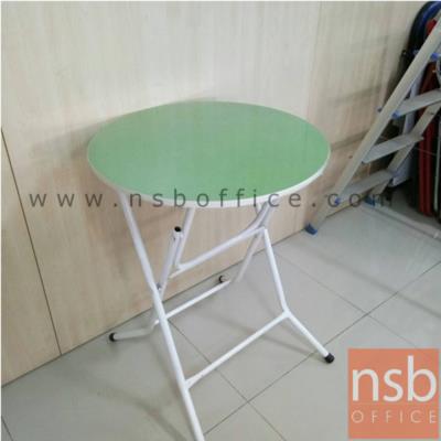 โต๊ะพับไม้อัด สีเขียว ขนาด60*60*78  มี1ตัว