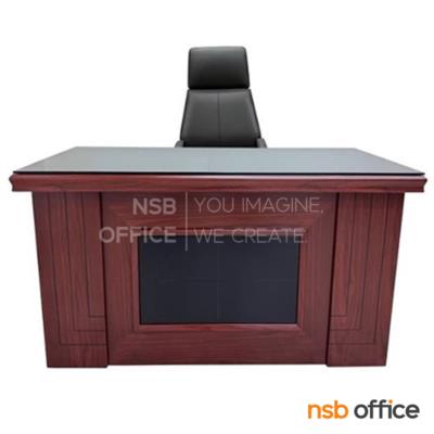 โต๊ะผู้บริหารทรงตรง  รุ่น Harvin (ฮาร์วิน) ขนาด 140W , 160W cm. พร้อมตู้ลิ้นชักและรางคีย์บอร์ด