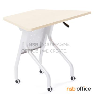 โต๊ะพับอเนกประสงค์ รุ่น Sublime (ซับไลม์) ขนาด 120W cm.  โครงขาเหล็กสีขาว บังตาเหล็ก ล้อล็อกได้