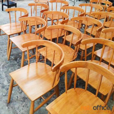 เก้าอี้ไม้ยางพาราล้วน รุ่น Moonbow (มูนโบว์)  ที่นั่งหมุนได้