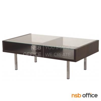 โต๊ะกลางโซฟากระจกใส  รุ่น Mirch (มิร์ช) ขนาด 105W cm.  โครงไม้