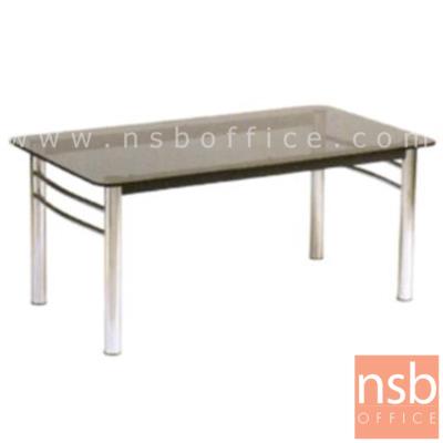 โต๊ะกลางกระจกสีชา  รุ่น FT-28FS ขนาด 106W cm. โครงเหล็กชุบโครเมี่ยม