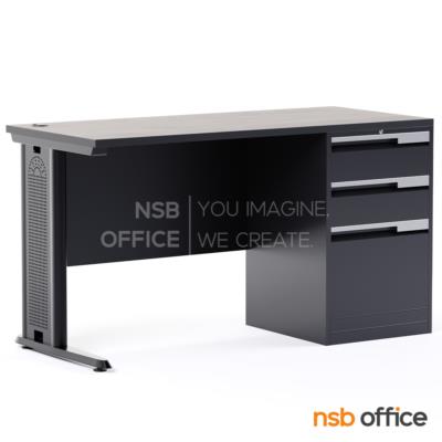 โต๊ะทำงาน 3 ลิ้นชัก มีบังโป๊ รุ่น Aeronic (แอโรนิค) ขนาด 120W ,135W ,150W cm. ขาเหล็ก