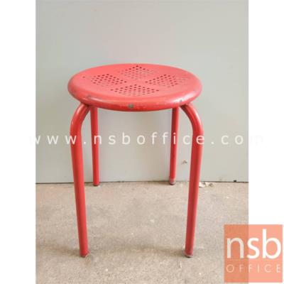 เก้าอี้กลมเหล็ก สีแดง มีจำนวน5ตัว ขนาด30*30*44  (ยกเลิก)