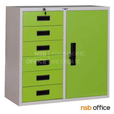 ตู้เอกสารเหล็ก 6 ลิ้นชัก 1 บานเปิด  รุ่น McDowell (แมคโดเวลล์) ขนาด 3 ฟุต 91.2W*87.3H cm. 