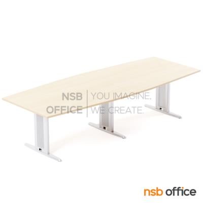 โต๊ะประชุมทรงเรือ รุ่น Izora (ไอโซร่า) ขนาด 300W, 360W, 400W, 480W cm. พร้อมระบบคานเหล็ก ขาเหล็กตัวไอ