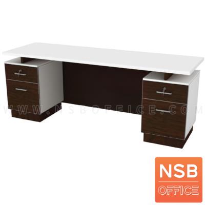 โต๊ะทำงาน 4 ลิ้นชัก  รุ่น Attic (แอททิค) ขนาด 180W cm. เมลามีน สีเวงเก้-ขาว