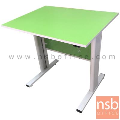 โต๊ะทำงาน  ขนาด 80W*74H cm. ขาเหล็ก สีเขียว-ขาว